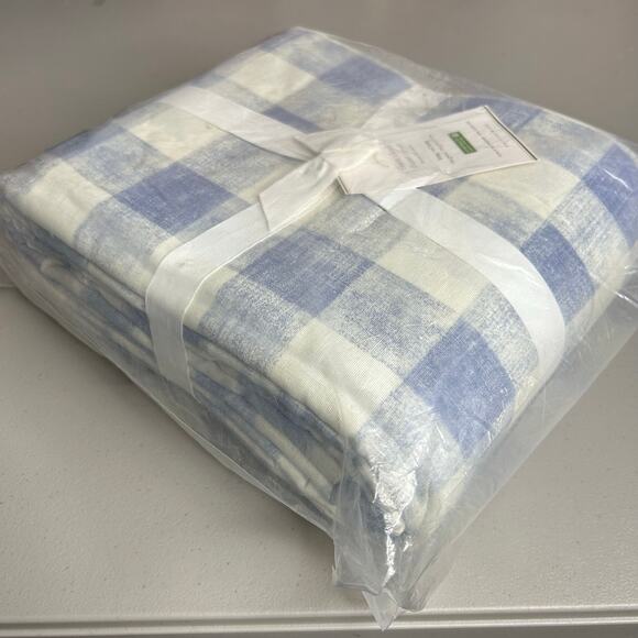 Pottery Barn Rhett Check Organic Percale Set King Duvet Cover Buffalo Plaid NEW - Picture 3 of 3